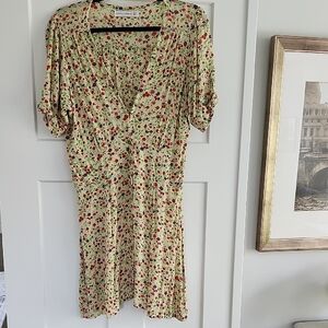 Faithfull the Brand Cream Floral Midi Dress